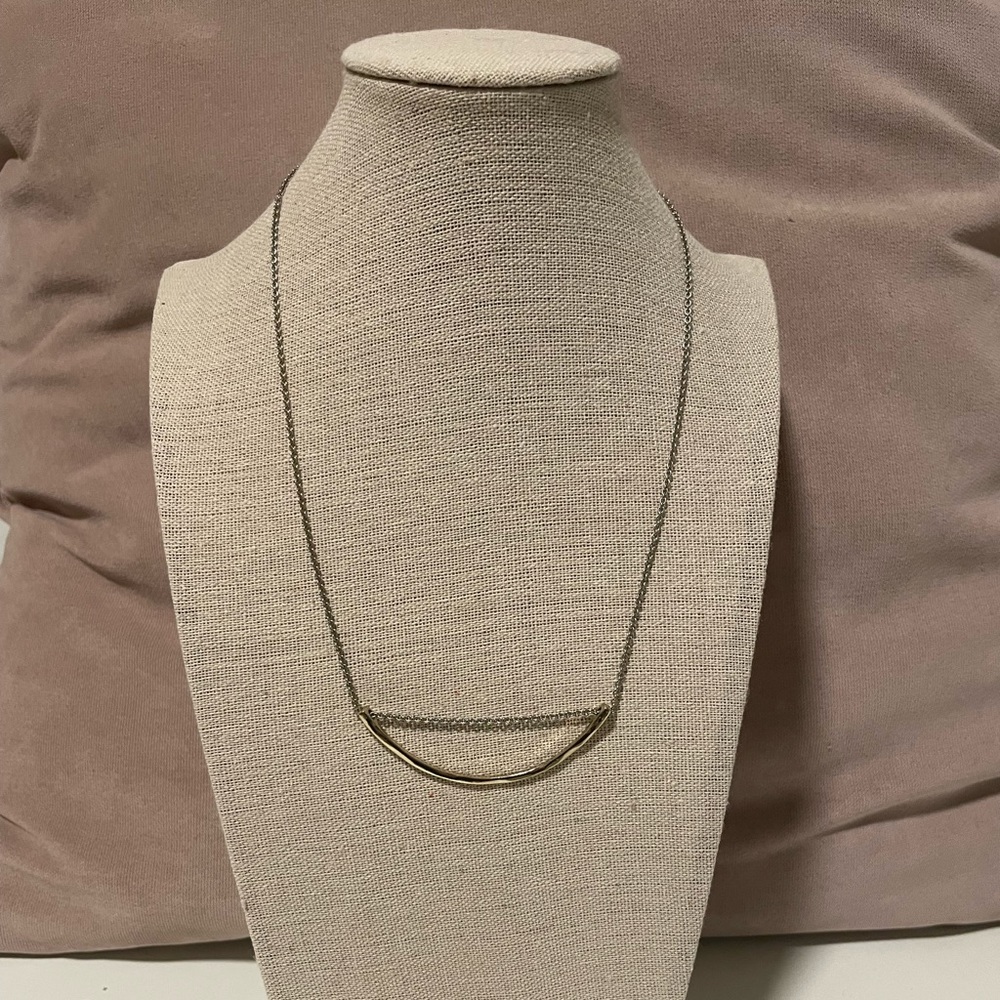Minimalist Silver Crescent Necklace